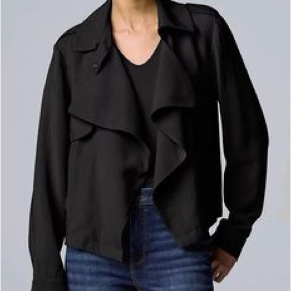 Draped Open Front Jacket - Picture 2 of 8